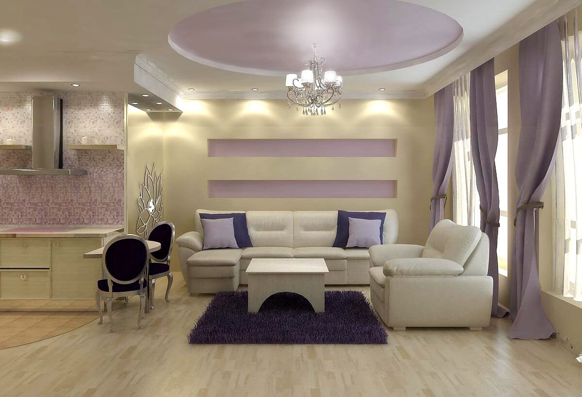 Дизайн интерьера в фиолетовых тонах